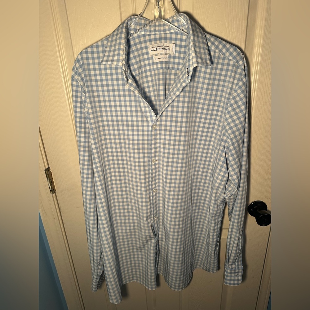 Mizzen & Main Blue Checkered Men's Shirt